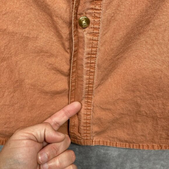 Bimini Bay Outfitters Button Down Shirt Mens XL Orange/Red Hiking Outdoors - Picture 8 of 13